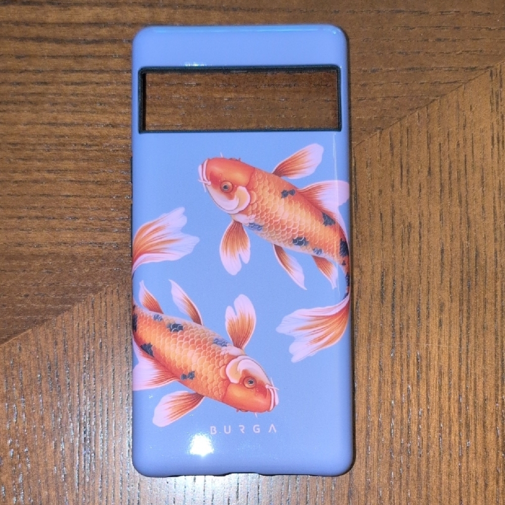Blue and Orange Fish Decor with Elegant Flowing Fins